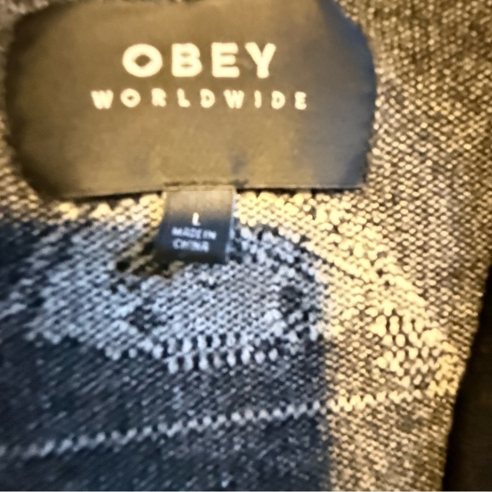 Obey Black Celestial Patterned Cardigan Size L - Picture 7 of 9